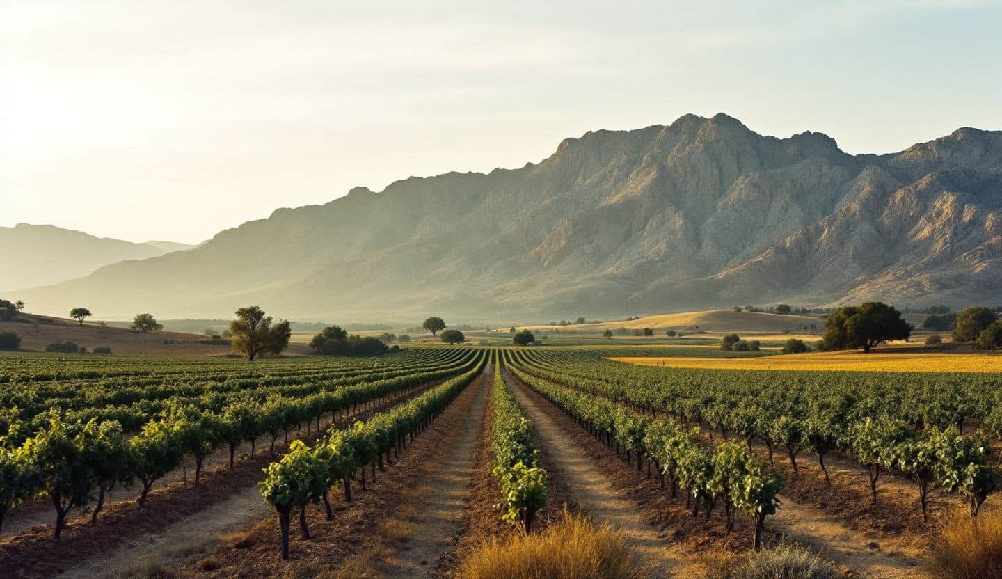 Vineyard landscape in the Limassol wine region of Cyprus