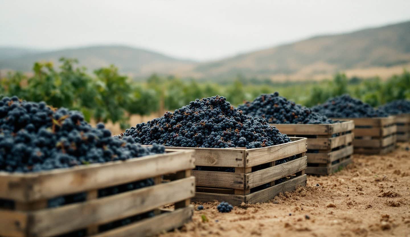 Vineyard landscape in the Limassol wine region of Cyprus
