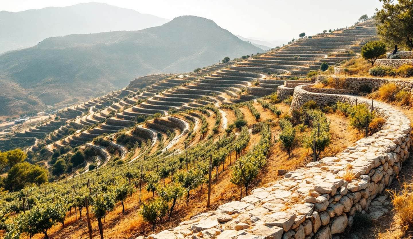 Vineyard landscape in the Limassol wine region of Cyprus