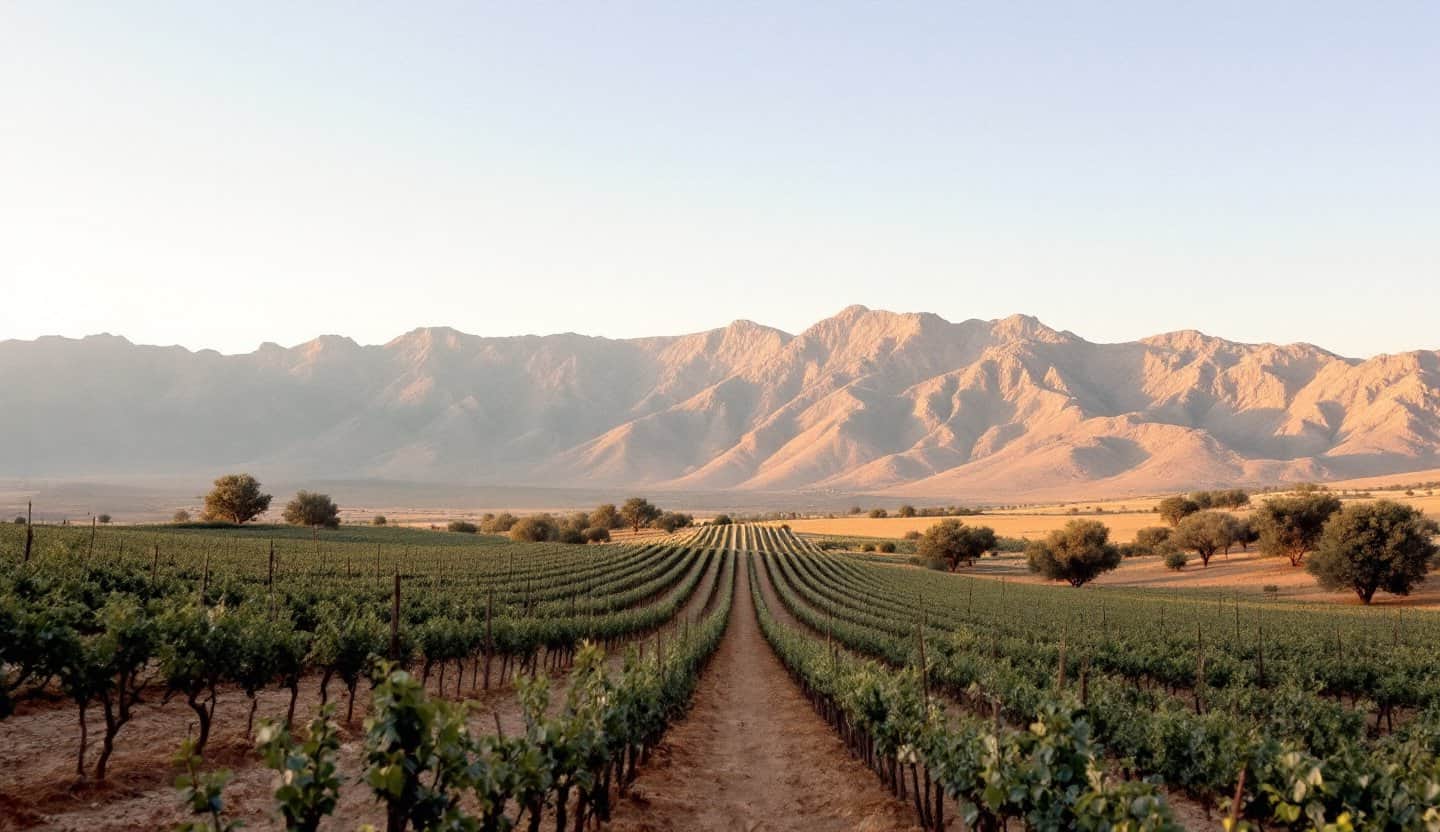 Vineyard landscape in the Paphos wine region of Cyprus