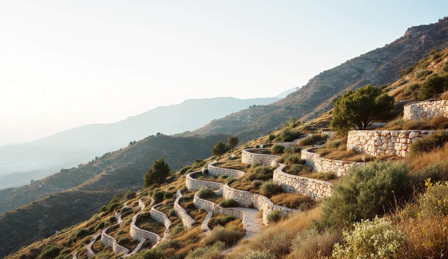 Vineyard landscape in the Paphos wine region of Cyprus