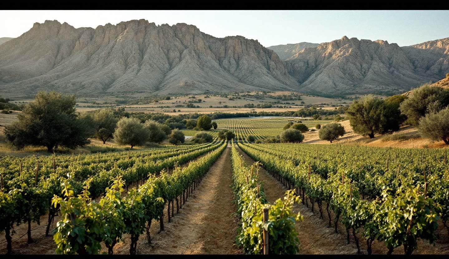 Vineyard landscape in the Limassol wine region of Cyprus