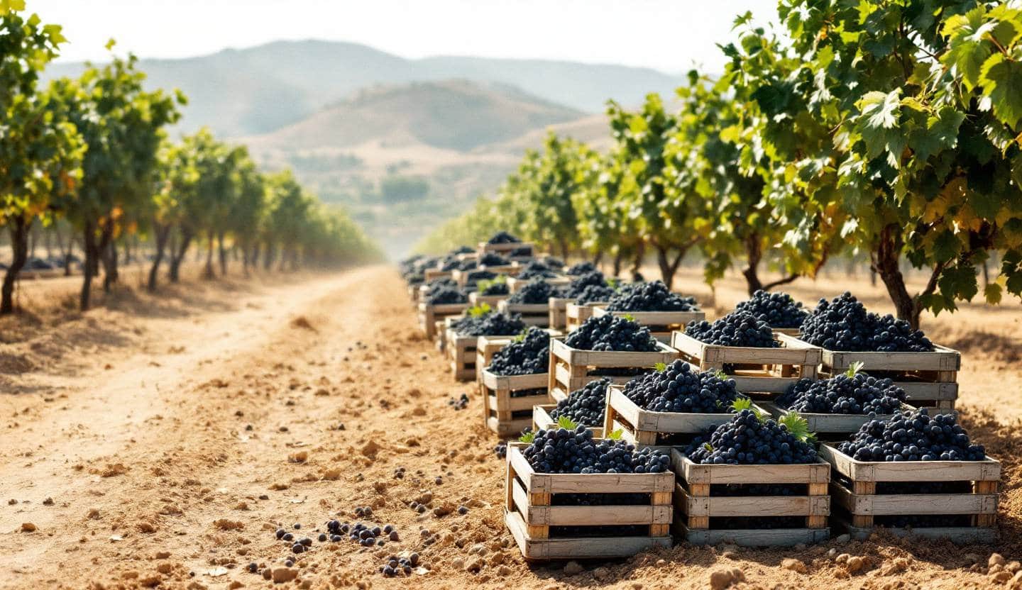 Vineyard landscape in the Paphos wine region of Cyprus