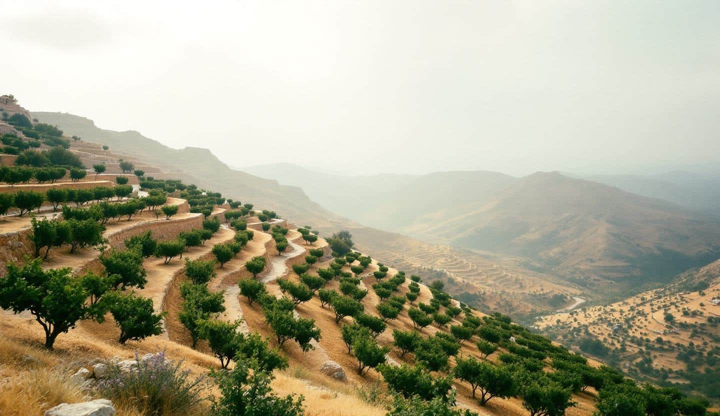 Vineyard landscape in the Limassol wine region of Cyprus