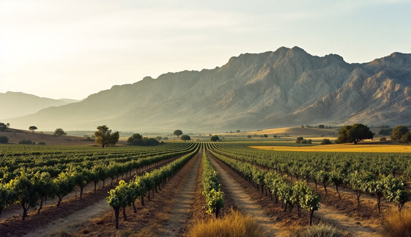 Vineyard landscape in the Limassol wine region of Cyprus