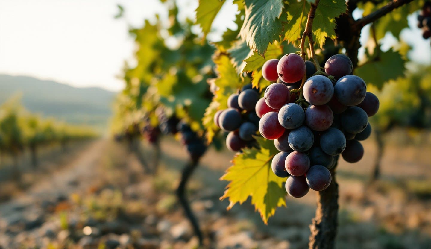 Vineyard landscape in the פאפוס wine region of Cyprus