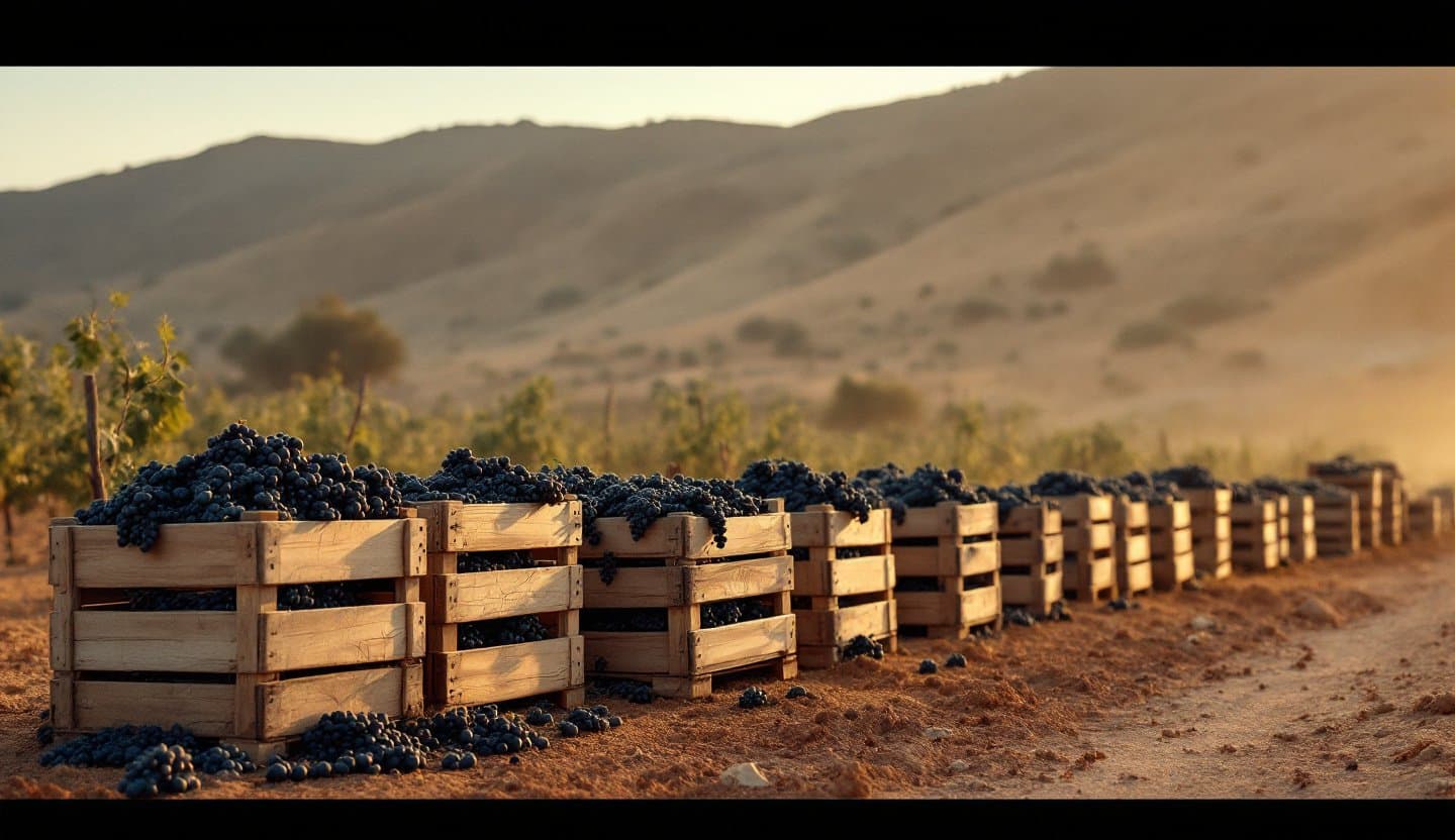 Vineyard landscape in the Nikozja wine region of Cyprus