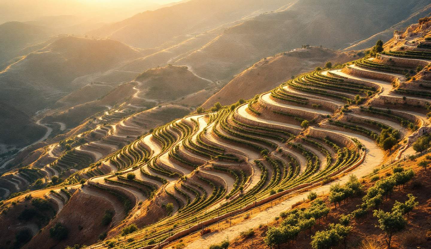 Vineyard landscape in the Nicosia wine region of Cyprus