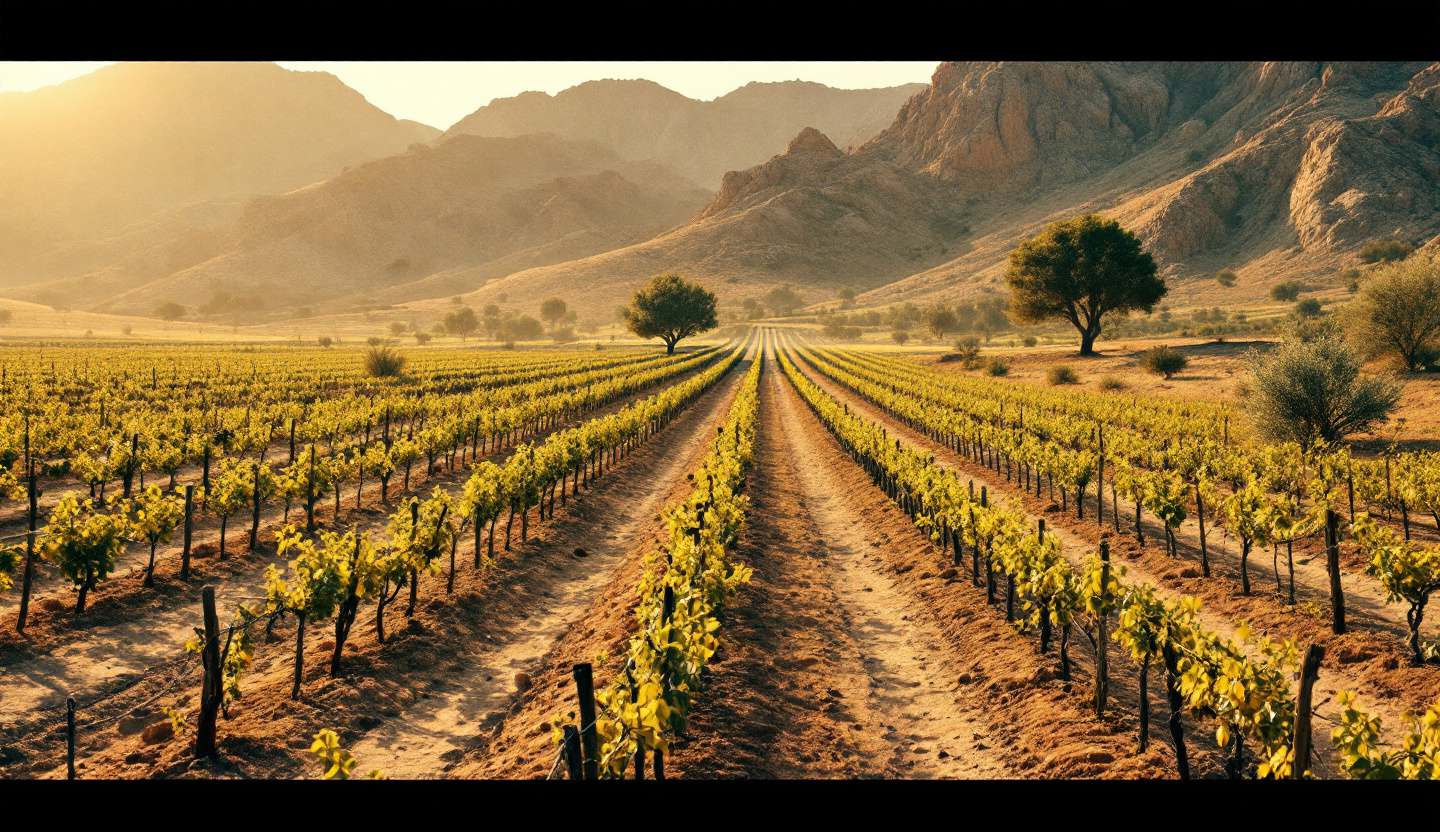 Vineyard landscape in the Nicosia wine region of Cyprus