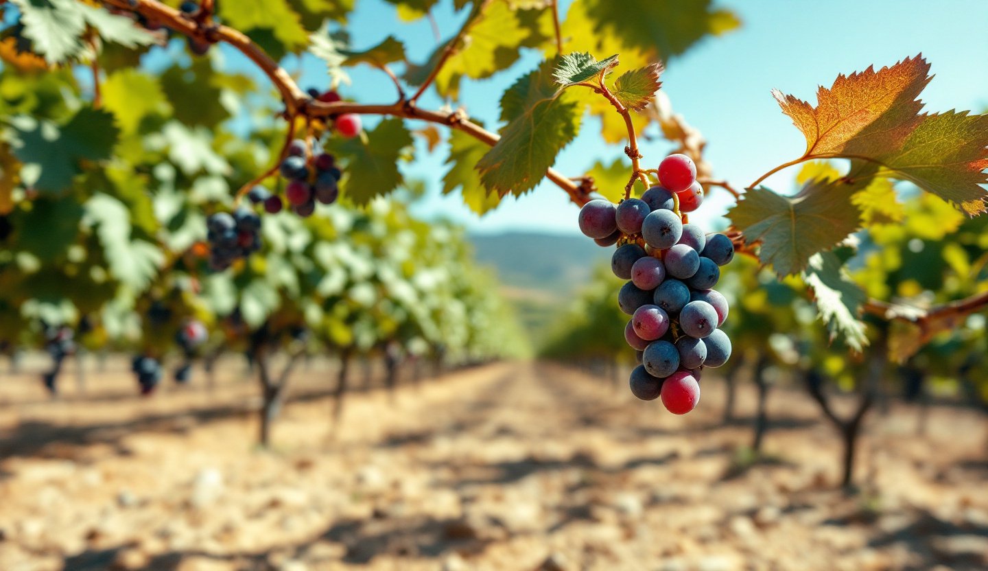 Vineyard landscape in the Limassol wine region of Cyprus