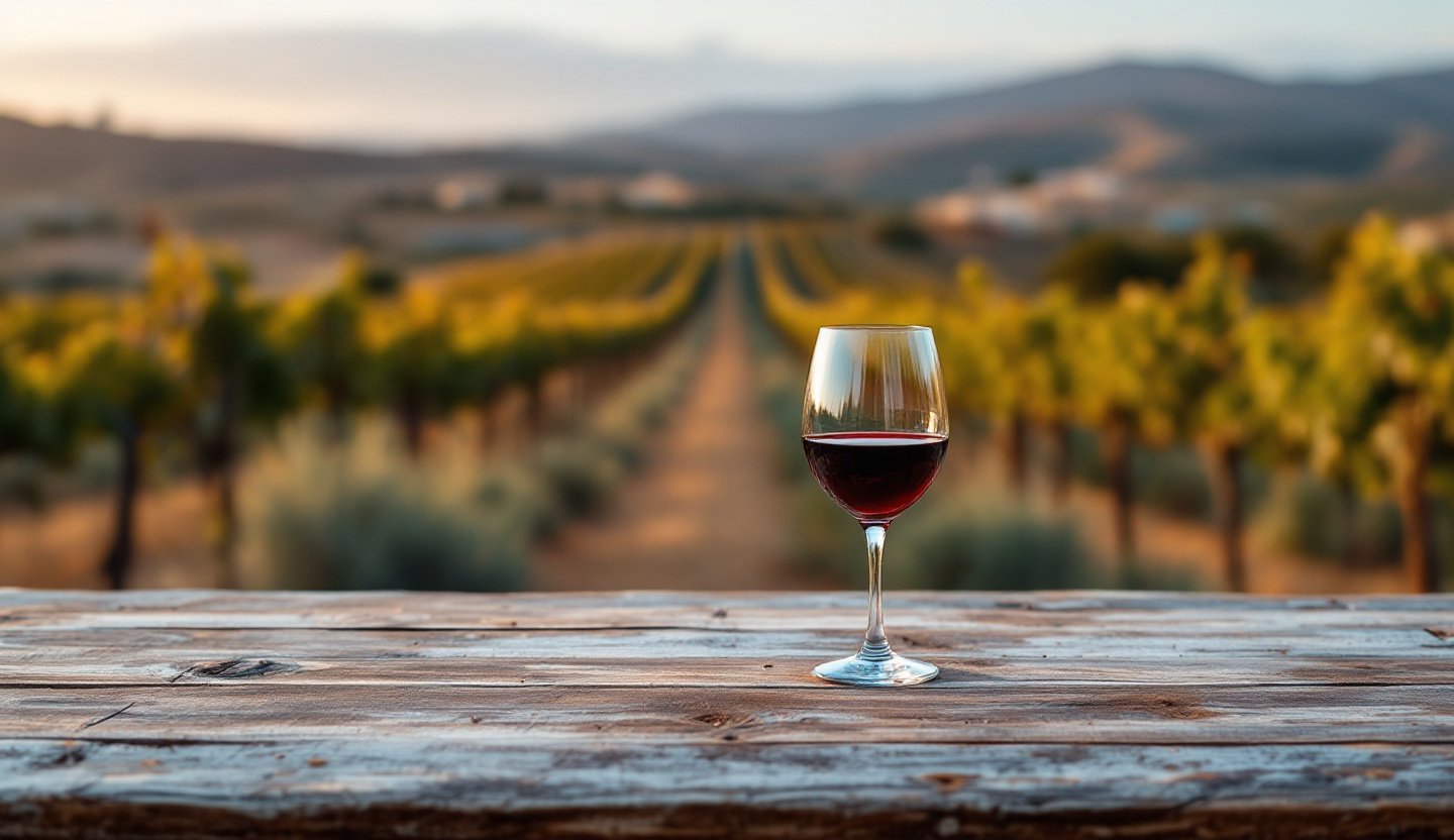 Vineyard landscape in the Paphos wine region of Cyprus
