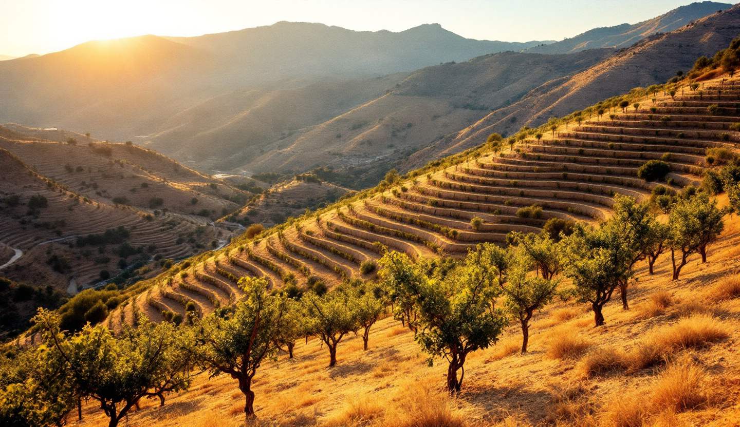 Vineyard landscape in the Larnaca wine region of Cyprus