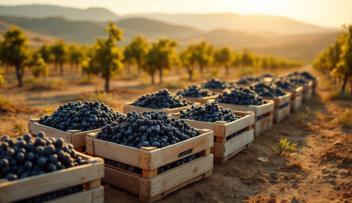 Vineyard landscape in the Limassol wine region of Cyprus