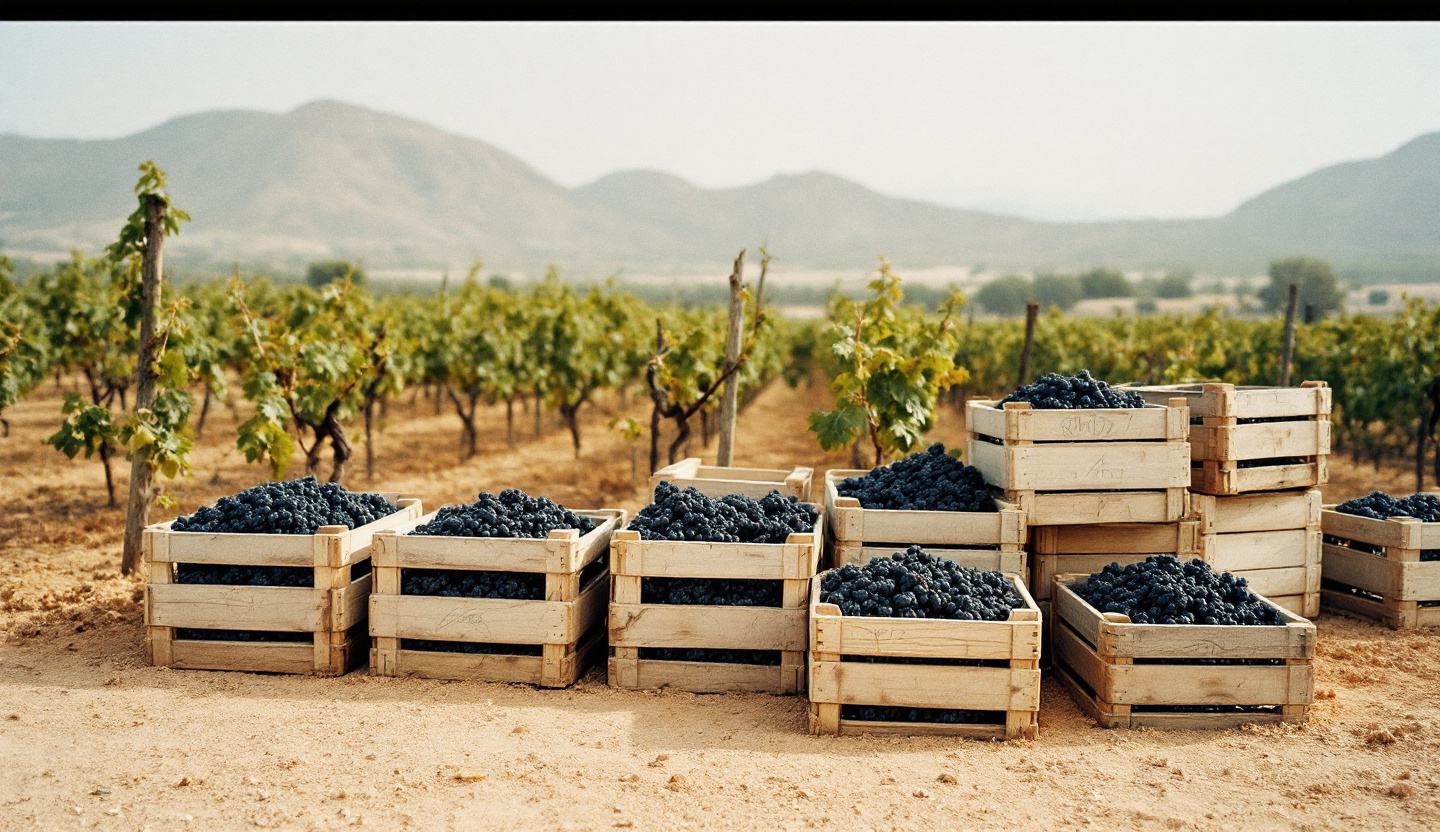 Vineyard landscape in the Limassol wine region of Cyprus
