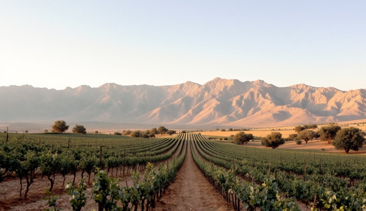 Vineyard landscape in the Paphos wine region of Cyprus