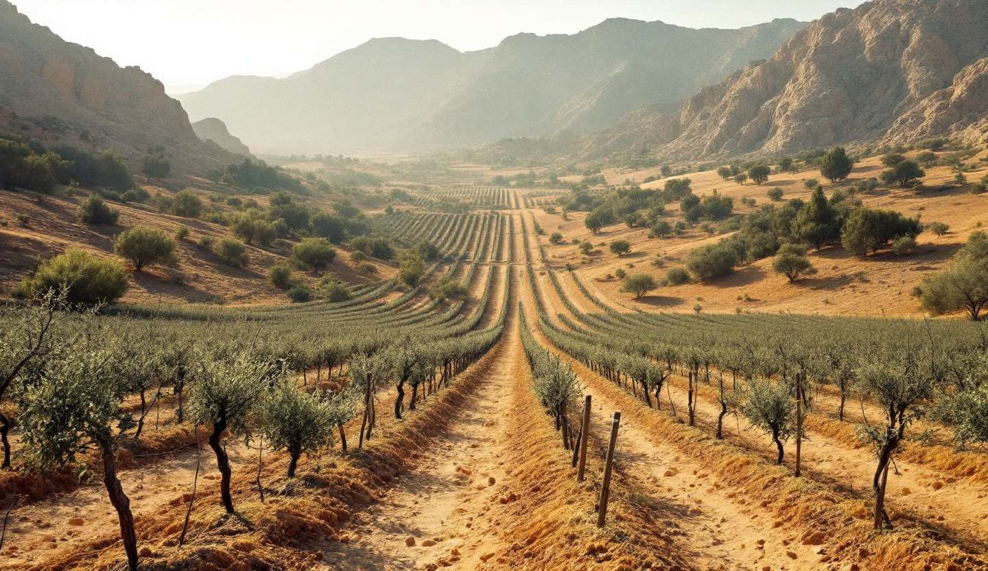Vineyard landscape in the Limassol wine region of Cyprus