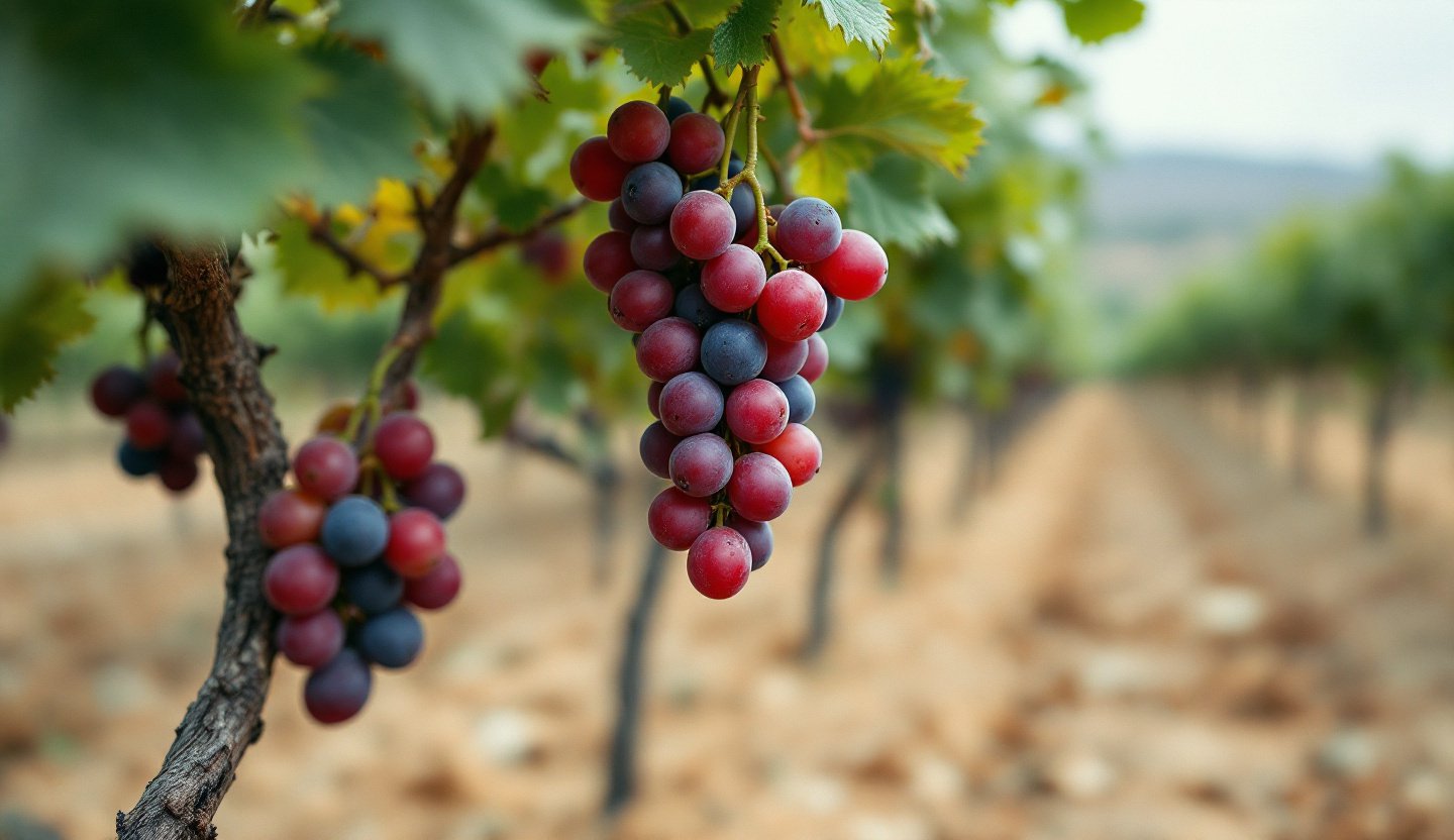 Vineyard landscape in the Paphos wine region of Cyprus
