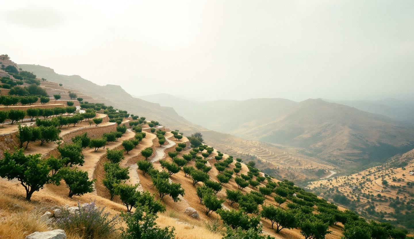 Vineyard landscape in the Limassol wine region of Cyprus